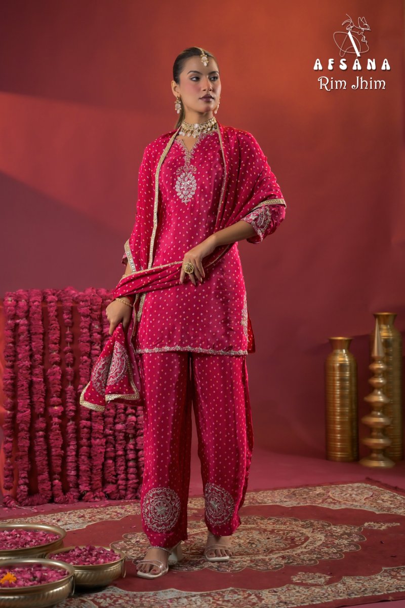 Rim Jhim By Afsana Crepe Readymade Suits